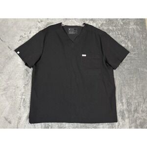 Figs Scrub Top Men XXL Black Leon Three-Pocket Medical Doctor Healthcare Uniform